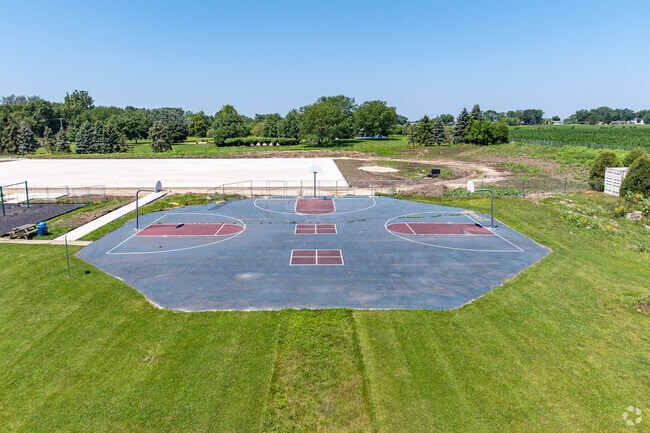 Union Elementary School offers its students a large basketball court and open grassy fields.