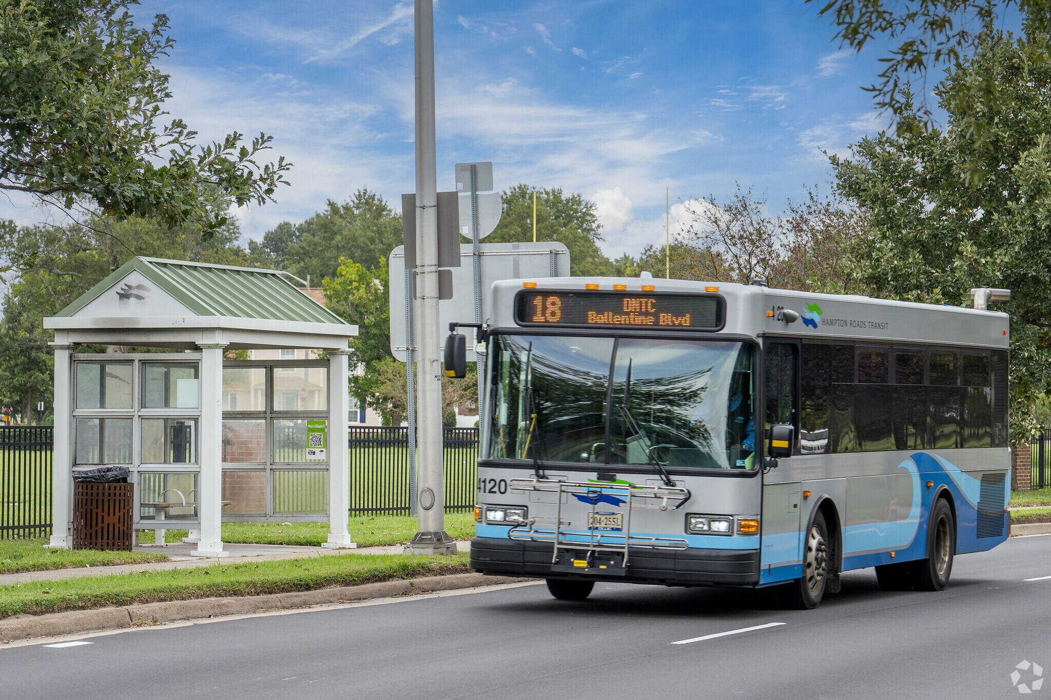 One of the public bus stops in the Broad Creek neighborhood of Norfolk, Virginia.