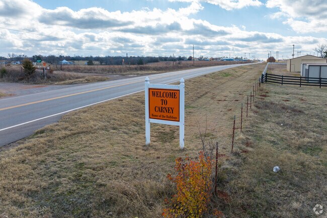 Carney welcomes its visitors and residents any way they enter town.