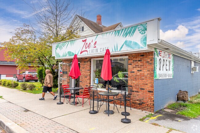 Locals can grab a cup of coffee at Zoe's Latin Café on Main Street in Florida.