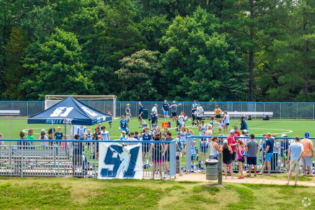 Children practice lacrosse at the William R. Davie park just west of Hembstead.