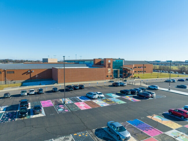 The Lakota East High School allows for seniors to paint their parking lot slot.