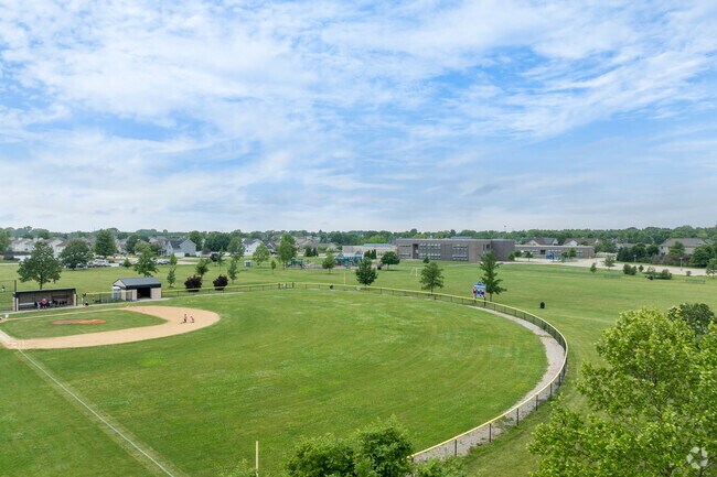 Carrie Busey Elementary School is near a large expansive park.