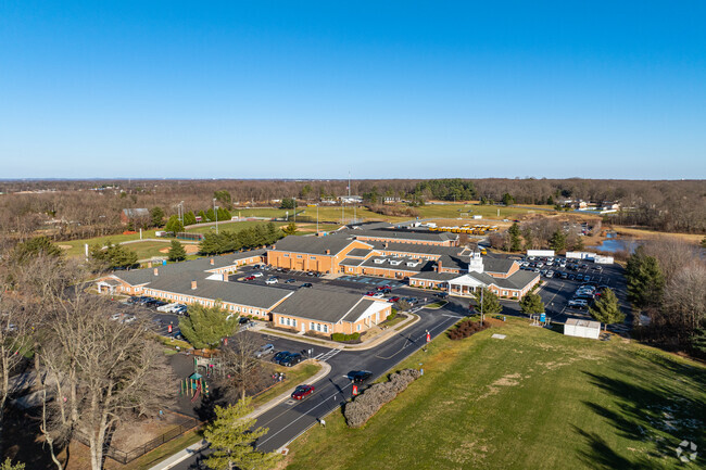 Caravel Academy sits on a 75 acre campus on Del Laws Rd in Bear, DE.