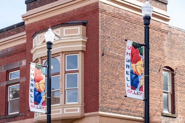 Events are held at downtown Louisville's Umbrella Alley.