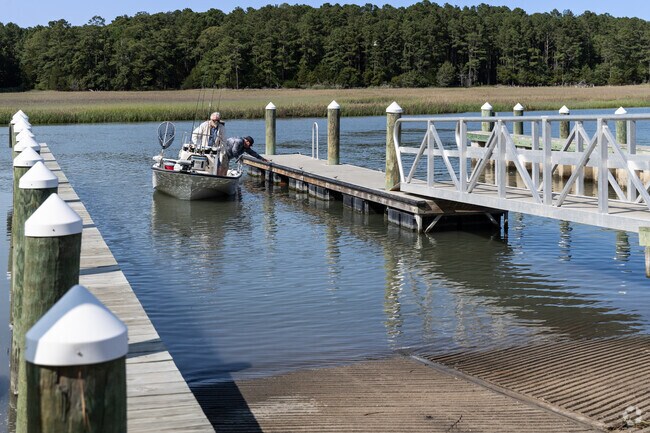 Fishermen return to the Folley Public Dock in Accomac, heading from local creeks and bays in search of flounder and bluegill.