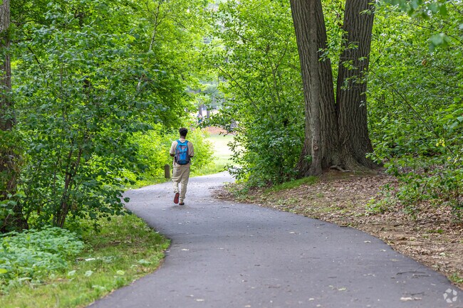 Residents in Saxonville often use the Cochituate Rail Trail for their daily walks or to commute.