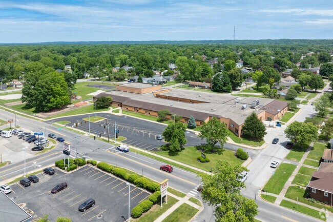 Aerial Central Elementary Public Pre-K & Elementary School.