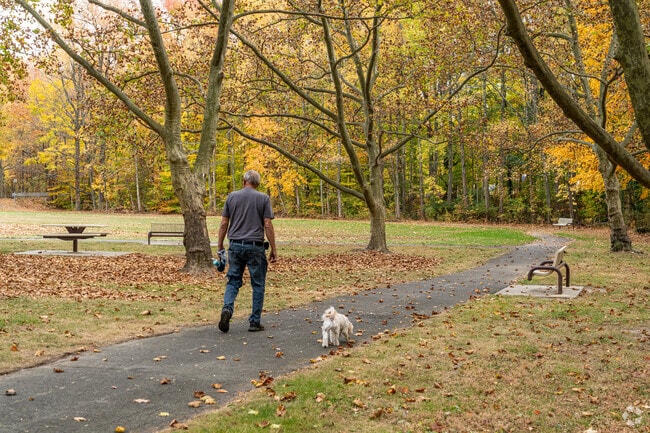 Forsythia Crossing Park in Levittown offers many peaceful spots for walking and relaxing.