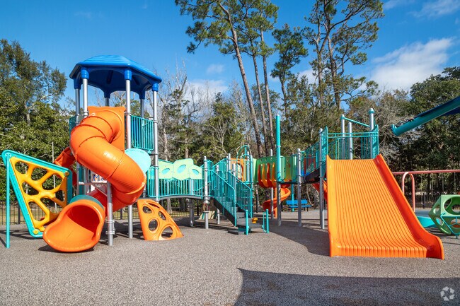 The playground at Waterfront Park is a popular place for parents to bring their kids.
