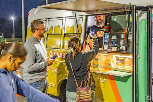 Grab some tasty cinnabuns at the local weekly Night Market in the area.