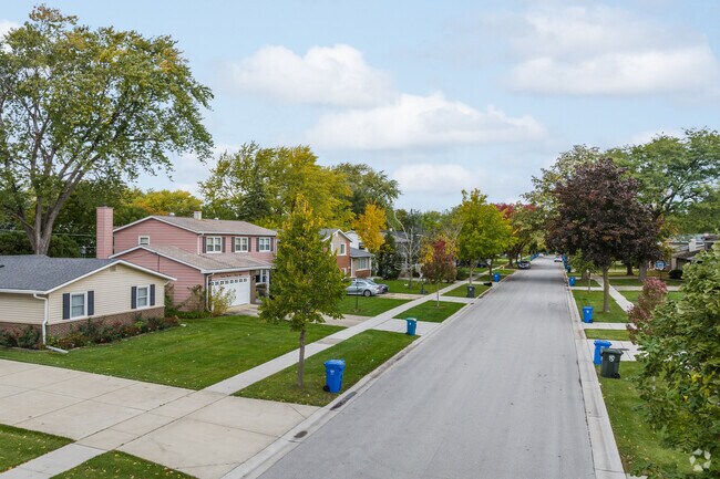 Homes sit on average size lots in Birch Manor.