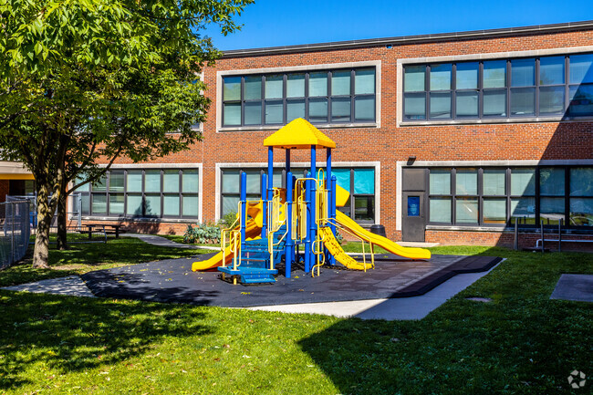 Monroe Elementary has a kindergarten playground in Beaverdale, IA.