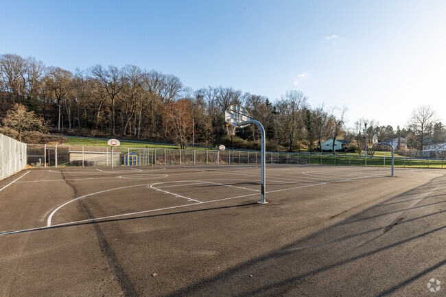 Cornell High School has basketball courts for students to enjoy.