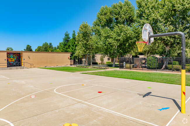 Basketball is an option at Pace Academy for recess.