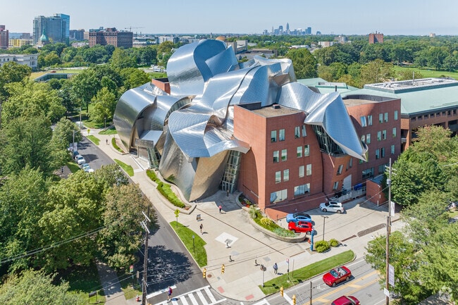 The Peter B. Lewis Building is an iconic architectural marvel in University Circle.