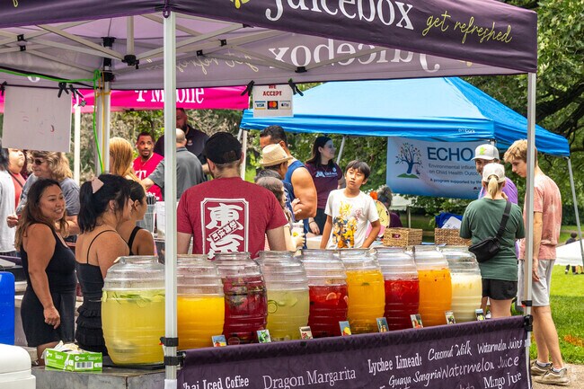 Visitors can enjoy a refreshing tropical beverage at the Dragon Festival.