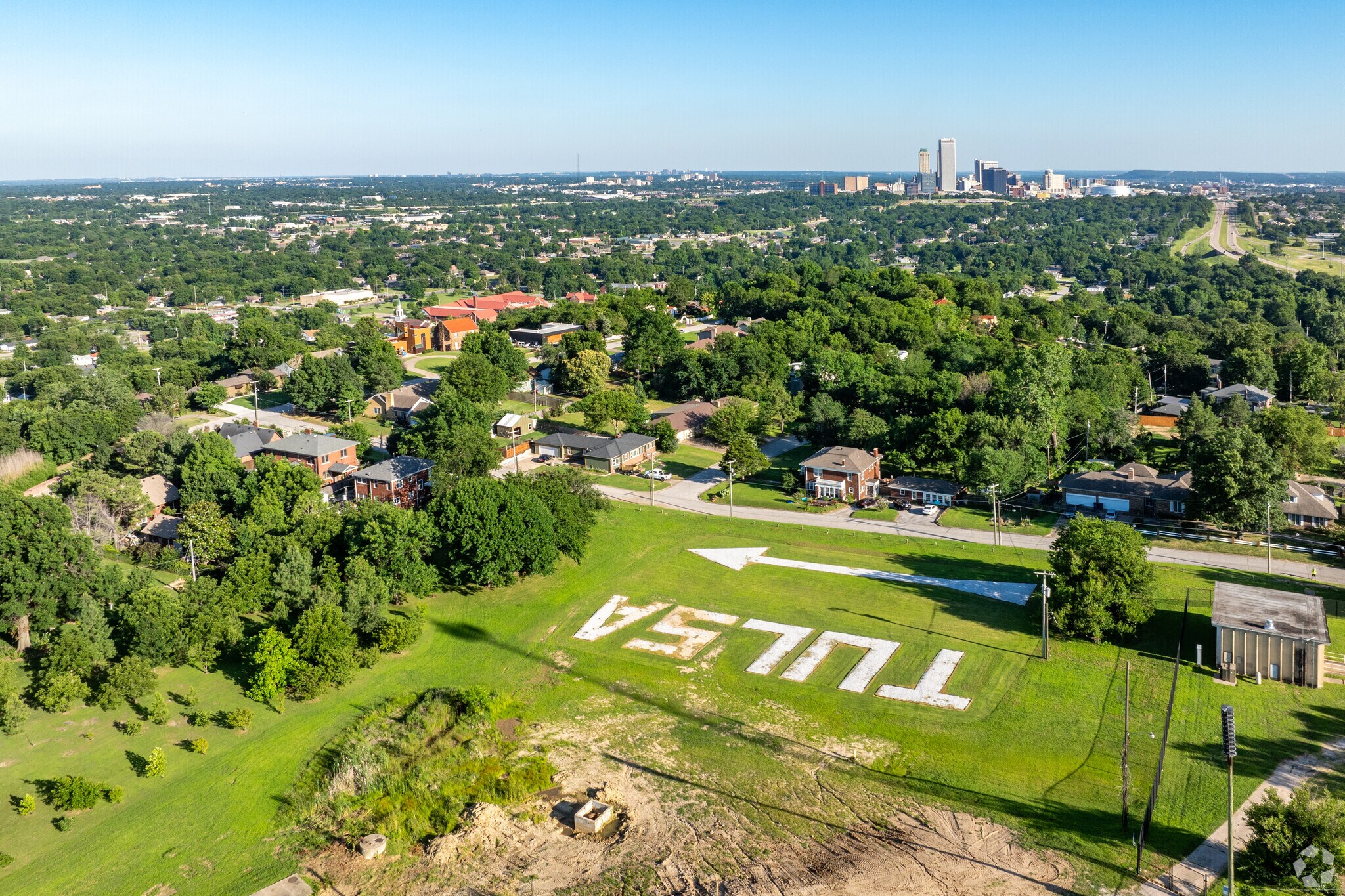 Reservoir Hill overlooks the Melrose neighborhood in Tulsa.