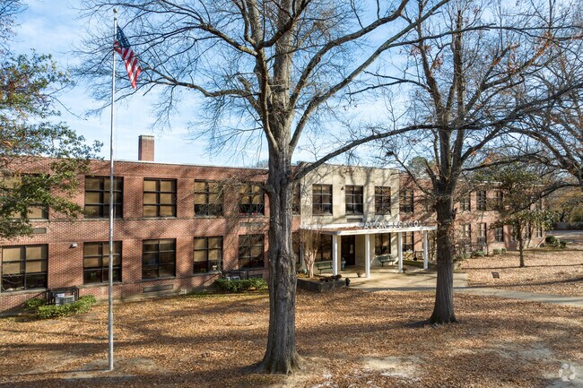 The flag flies high at Avon Lenox School in Memphis.