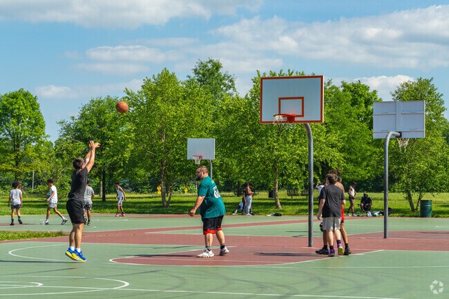 The basketball courts at Glasgow Park are a popular spot for local pick up games.