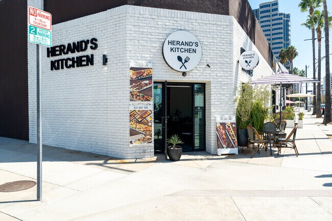 Herrand's Kitchen offers Medeterianin food and tons of parking for anyone wanting to grab food.