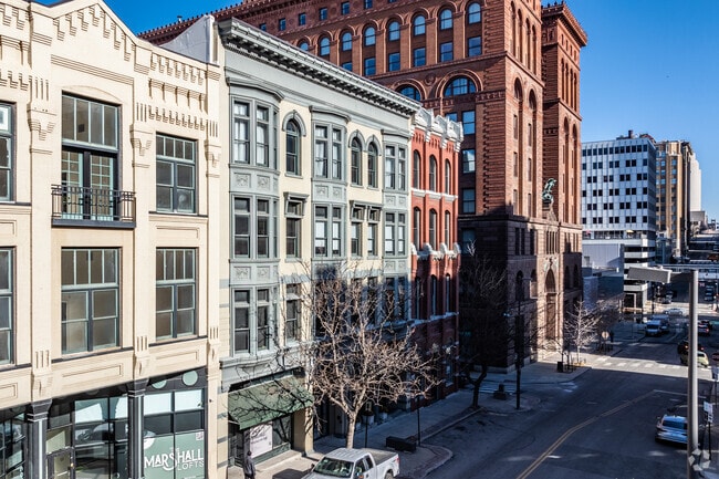 Historic homes are scattered within the mixed-use Library District neighborhood.