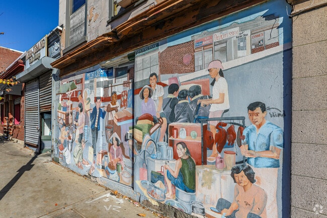 You can find man murals throughout the Fields Corner neighborhood.