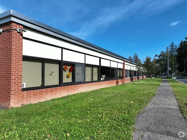 Sidewalk views from the classroom at St. Thomas.