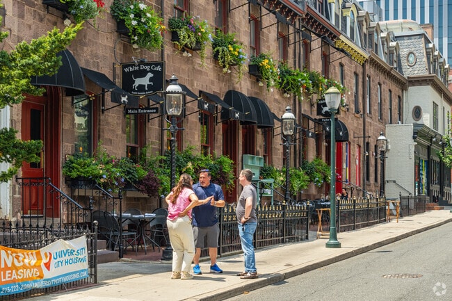 The popular White Dog Cafe in University City features indoor and outdoor seating.