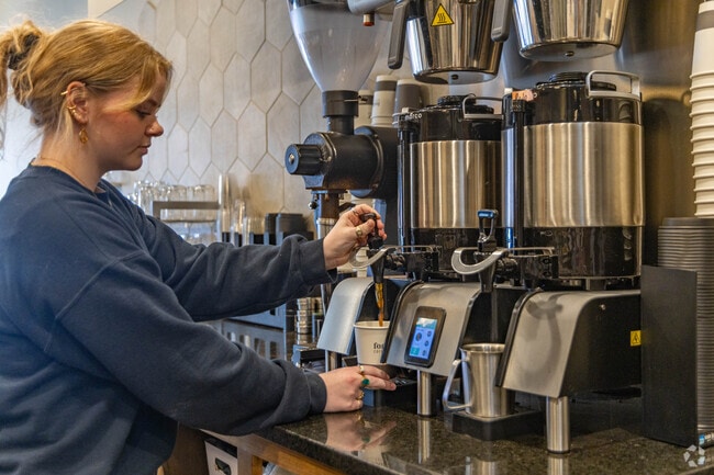 Grab a coffee and a pastry at Forager Coffee & Tea in Camp Dennison.
