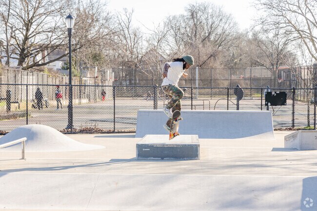 Laurelton residents can practice tricks on the ramps at the Laurelton Skat Park.