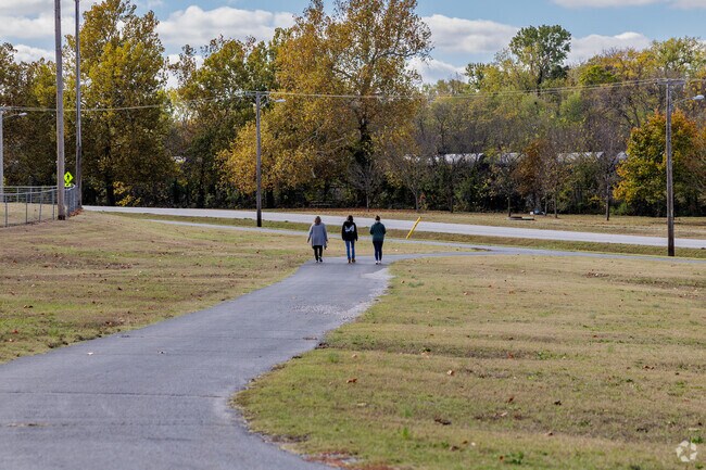 Landreth Park offers plenty of paved trail surface for walkers and runners.