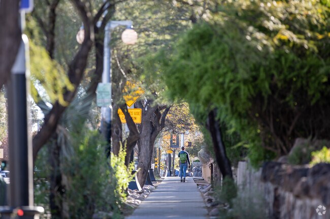 Students walk to class in the North University neighborhood.