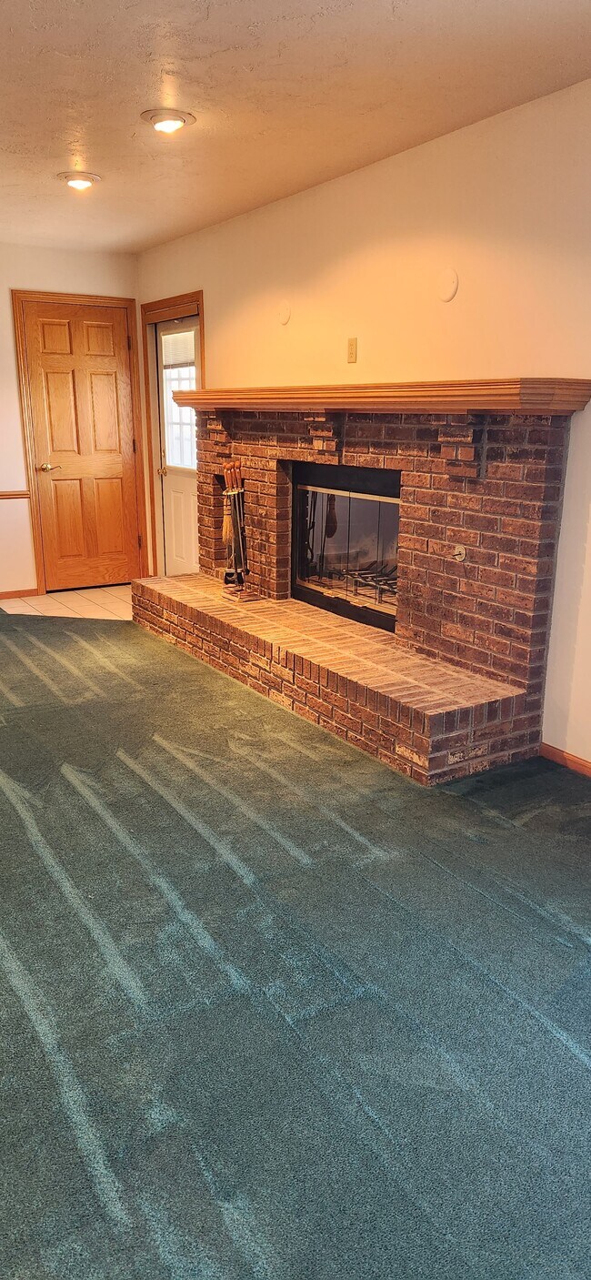 wood fireplace
