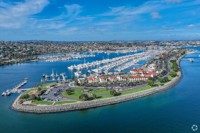 An elevated look at Shelter Island in La Playa.