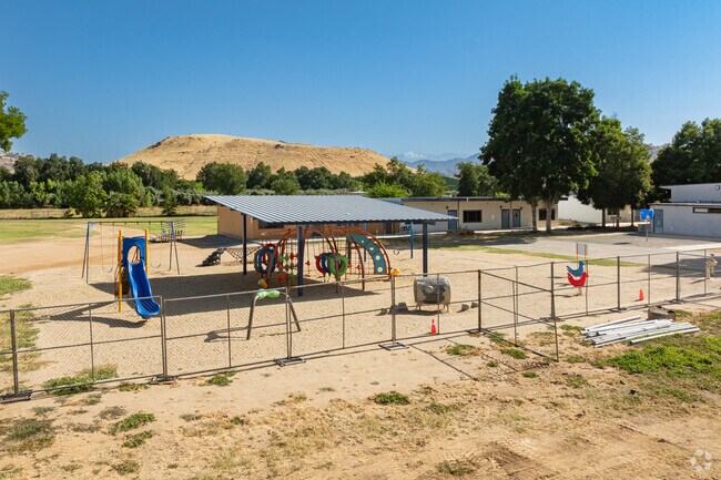 Sequoia Union Elementary provides shaded play areas for students to enjoy.