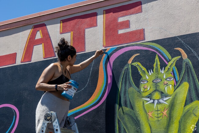 It is not uncommon to find artists at work in Ocean Beach painting murals.