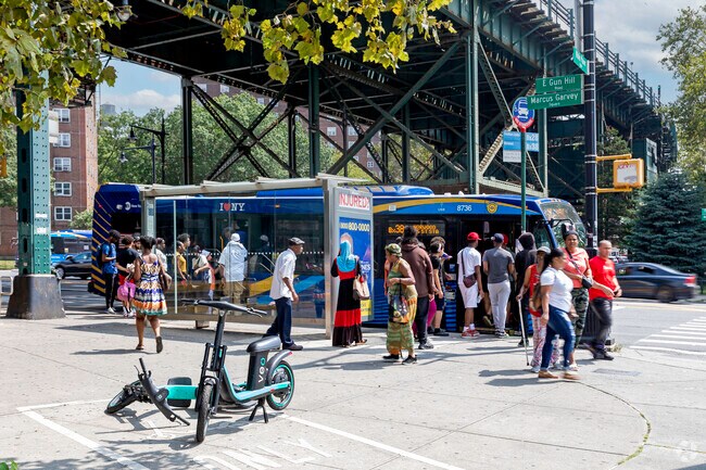 If not by subway a lot of residents in Olinville travel by bius.