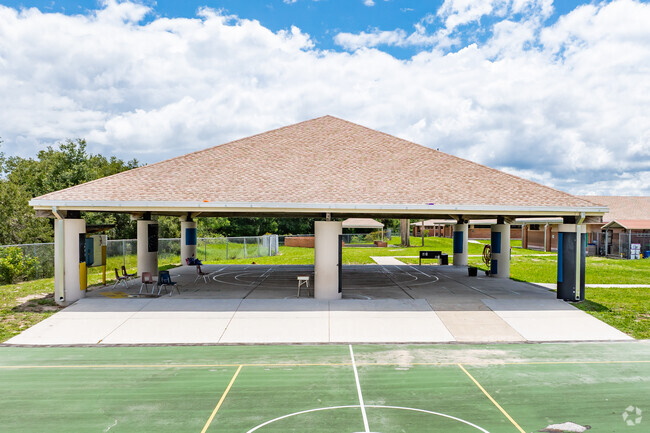 Fox Hollow Elementary has a covered play area for rainy days.