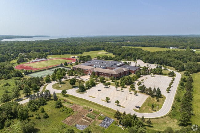 Aerial view of the Brunswick High School campus in Brunswick.