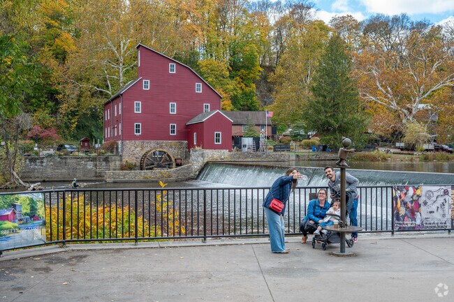 A short hop from Clinton Township, Clinton is a great place to take a walk by the waterfall.