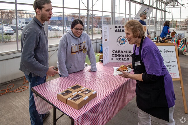 Stop at Albright's Delights for a delicious kouign amann at Fridley's Winter Farmers Market.