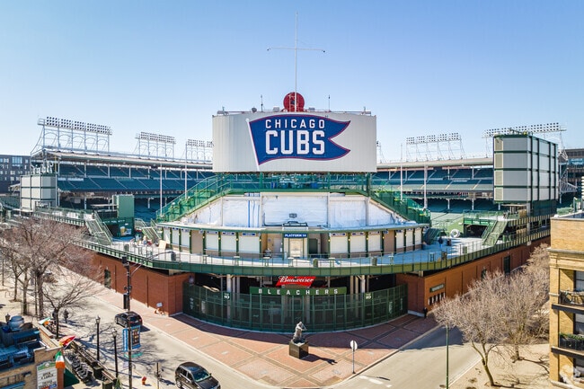 Wrigley Field is home of the World famous Chicago Cubs Baseball team.