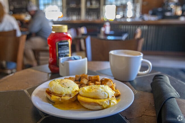 Residents can grab breakfast at The Coffee Trappe, located in the heart of the neighborhood.