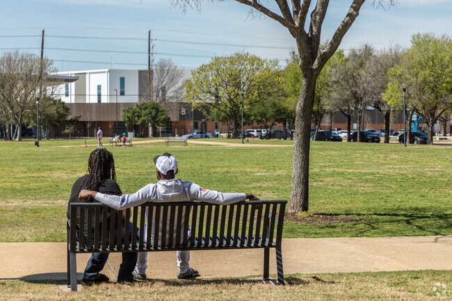 Addison Circle Park is a great spot to relax and play.