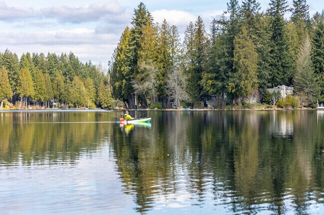 On Beaver Lake, some Klahanie residents enjoy kayaking and fishing.
