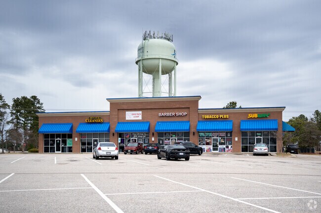 Anderson Creek Shopping Center is a small plaza with a grocery store and a few chain establishments.