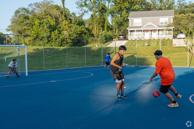 Thrasher park often has community gatherings for soccer games.