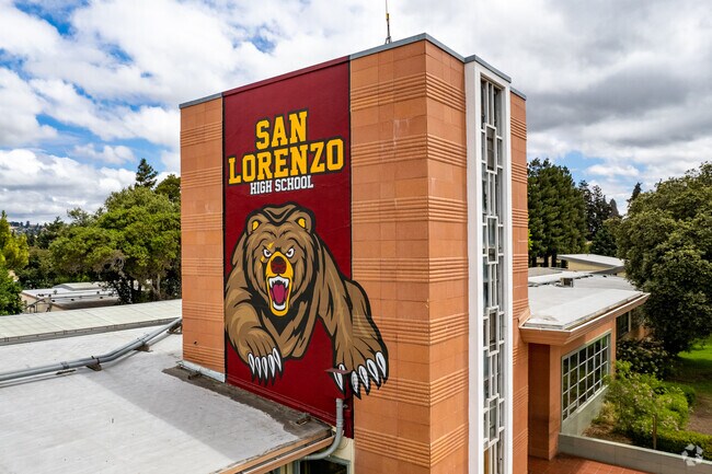 View of San Lorenzo High School
mascot mural located in Ashland, San Lorenzo CA.