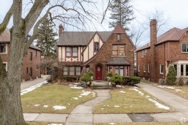 A winding pathway leads to this gorgeous Tudor Revival home in the  University District.